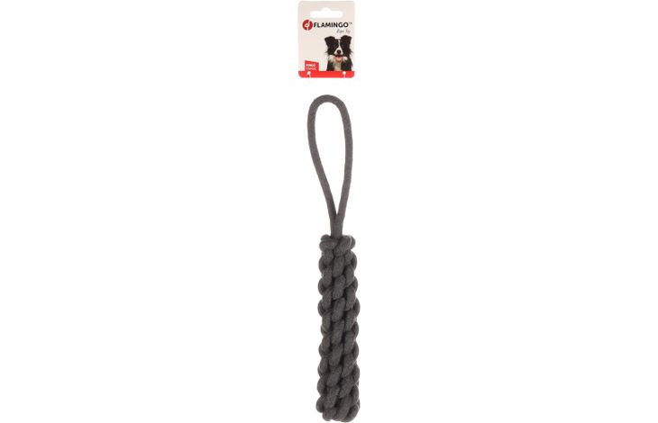 Flamingo Toy Ringo Tug rope & Stick Woven Dark grey