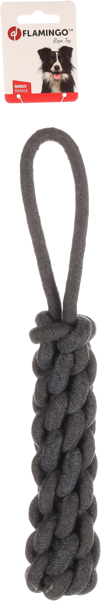 Flamingo Toy Ringo Tug rope & Stick Woven Dark grey