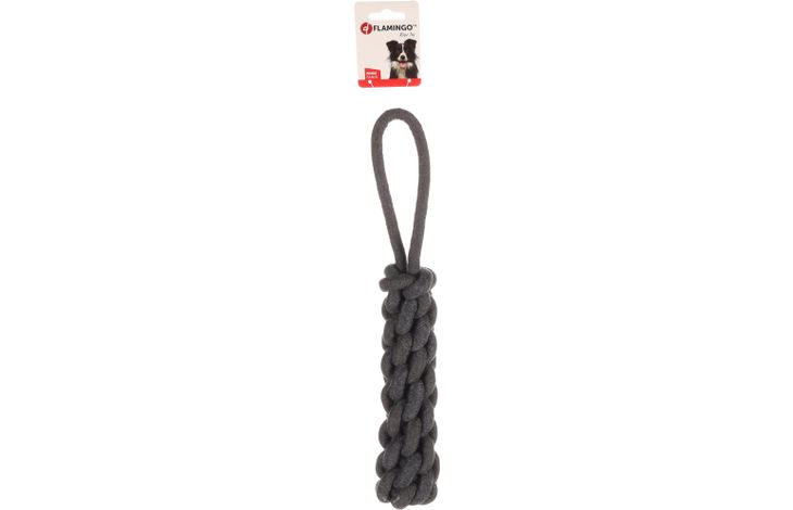 Flamingo Toy Ringo Tug rope & Stick Woven Dark grey