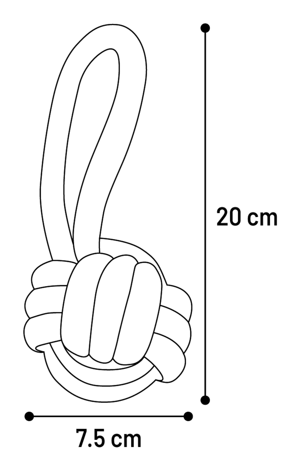 Flamingo Speelgoed Ringo Trektouw & Knoopbal Donkergrijs
