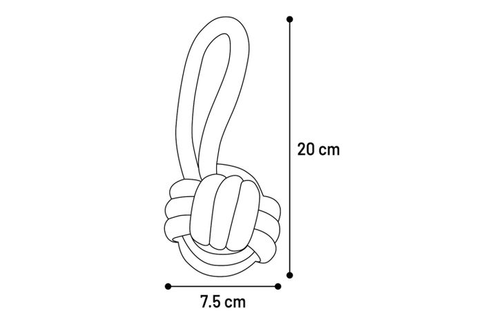 Flamingo Speelgoed Ringo Trektouw & Knoopbal Donkergrijs