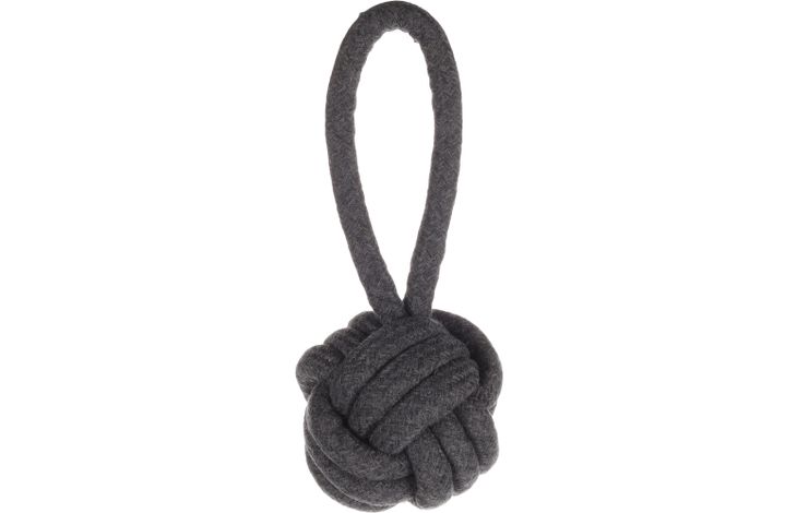 Flamingo Spielzeug Ringo Zerrseil & Knotenball Dunkelgrau