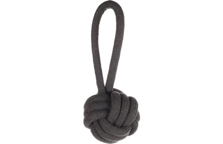 Flamingo Toy Ringo Tug rope & Knotted ball Dark grey