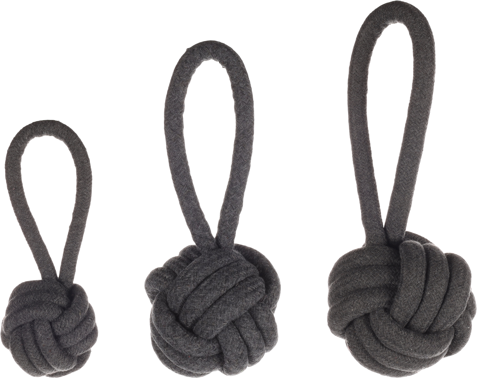 Flamingo Toy Ringo Tug rope & Knotted ball Dark grey