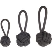 Flamingo Toy Ringo Tug rope & Knotted ball Dark grey