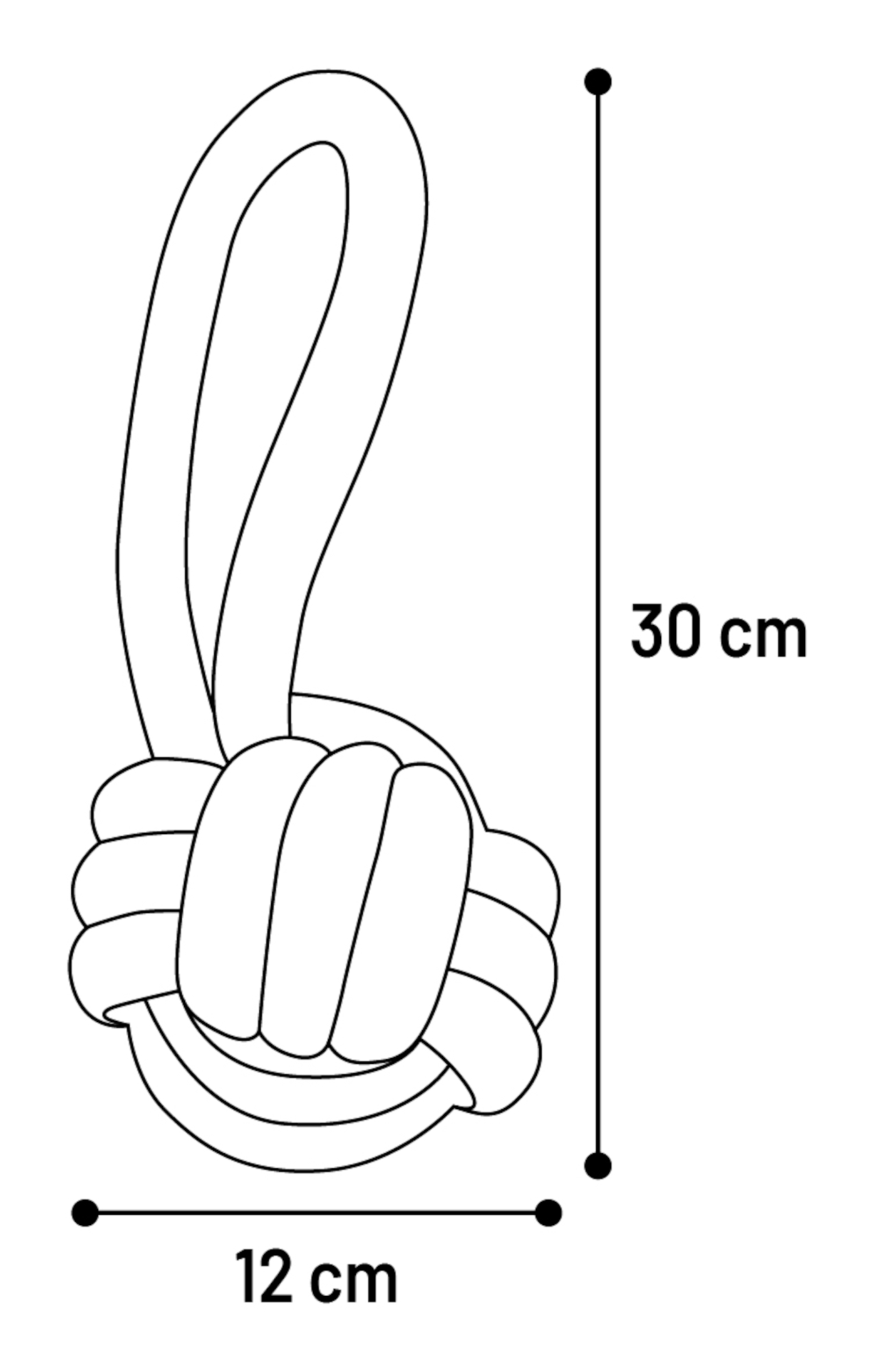 Flamingo Toy Ringo Tug rope & Knotted ball Dark grey