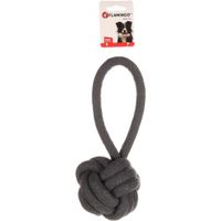 Flamingo Toy Ringo Tug rope & Knotted ball Dark grey