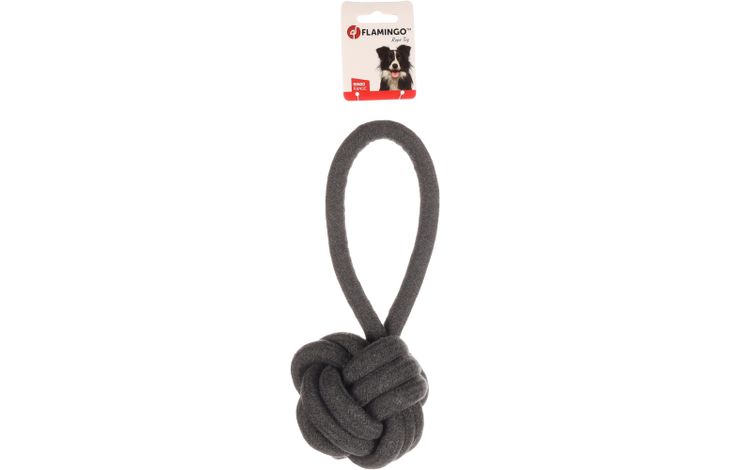 Flamingo Toy Ringo Tug rope & Knotted ball Dark grey