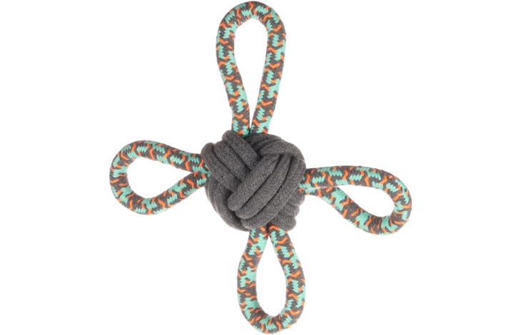 Flamingo Spielzeug Riva Zerrseil & Knotenball Grün