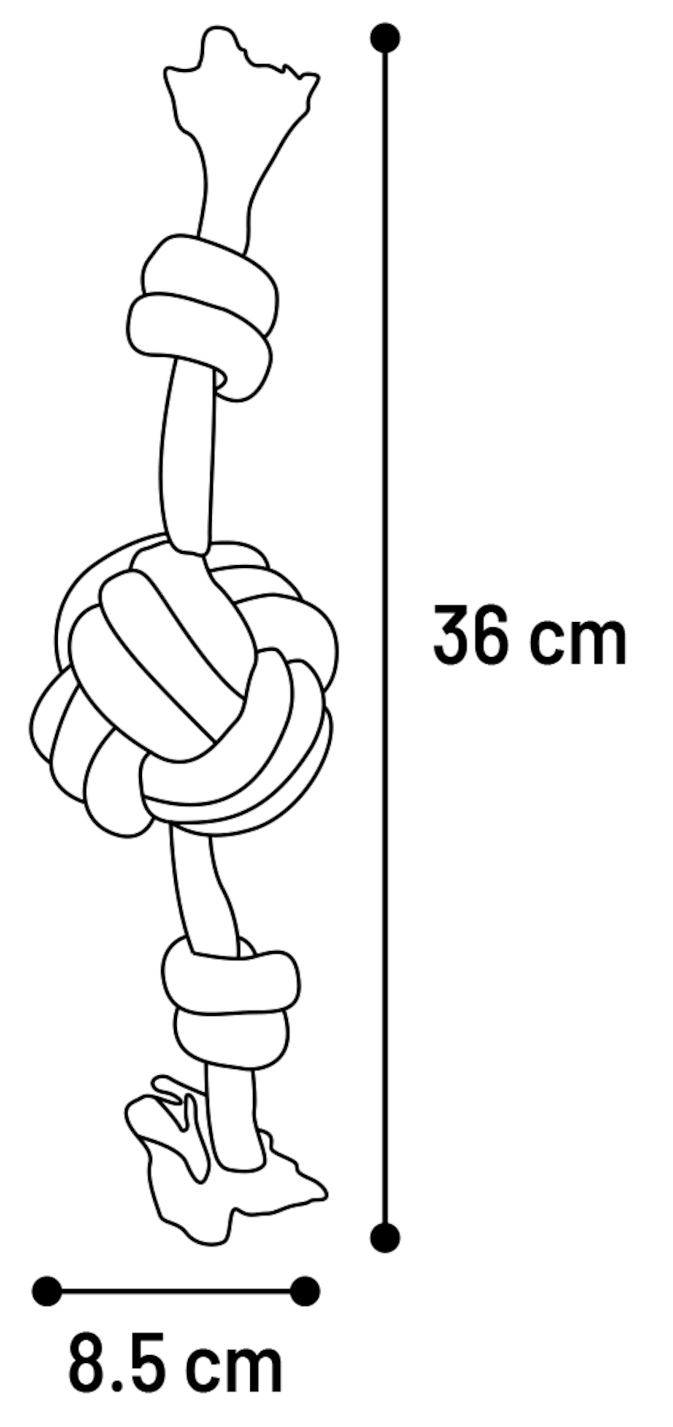 Flamingo Jouet Riva Balle nouée & Cordon avec 2 noeuds Vert