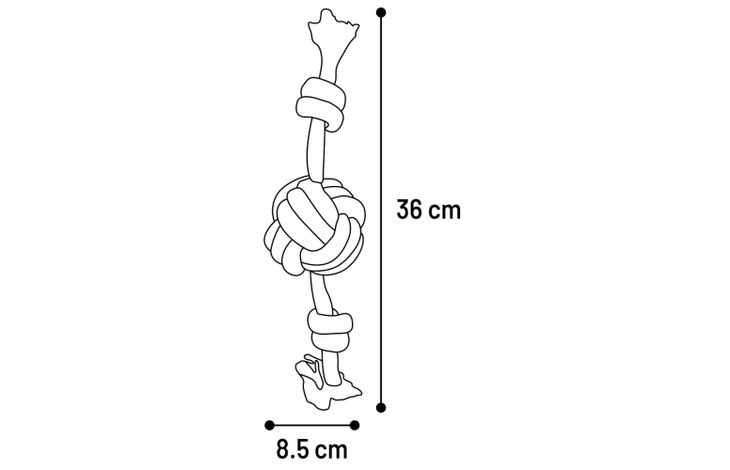 Flamingo Jouet Riva Balle nouée & Cordon avec 2 noeuds Vert