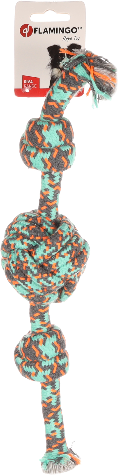 Flamingo Jouet Riva Balle nouée & Cordon avec 2 noeuds Vert