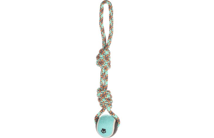 Flamingo Spielzeug Riva Zerrseil mit Tennisball Twist Grün