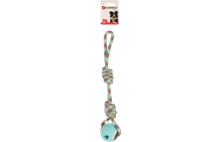 Flamingo Spielzeug Riva Zerrseil mit Tennisball Twist Grün