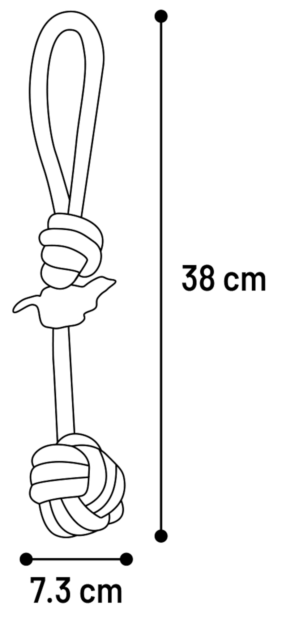 Flamingo Spielzeug Revi Zerrseil & Knotenball Twist Grau