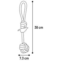 Flamingo Spielzeug Revi Zerrseil & Knotenball Twist Grau