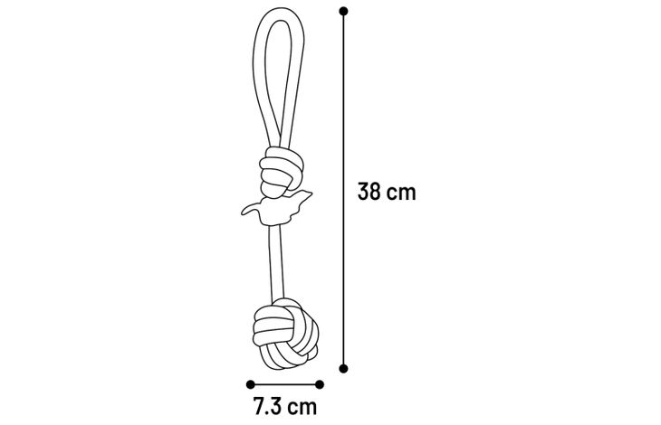 Flamingo Spielzeug Revi Zerrseil & Knotenball Twist Grau