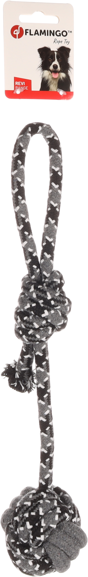 Flamingo Spielzeug Revi Zerrseil & Knotenball Twist Grau