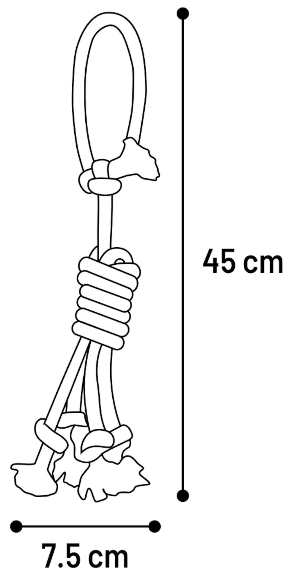 Flamingo Toy Revi Tug rope Twist Grey