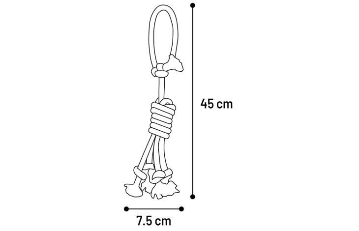 Flamingo Toy Revi Tug rope Twist Grey