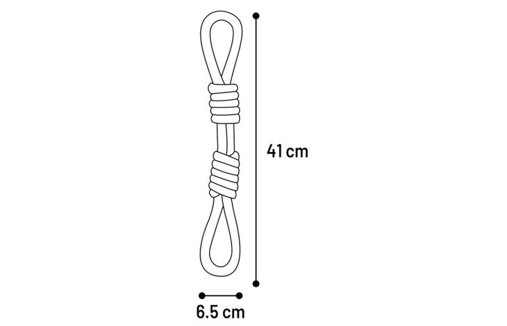 Flamingo Toy Revi Tug rope with 2 knots Grey