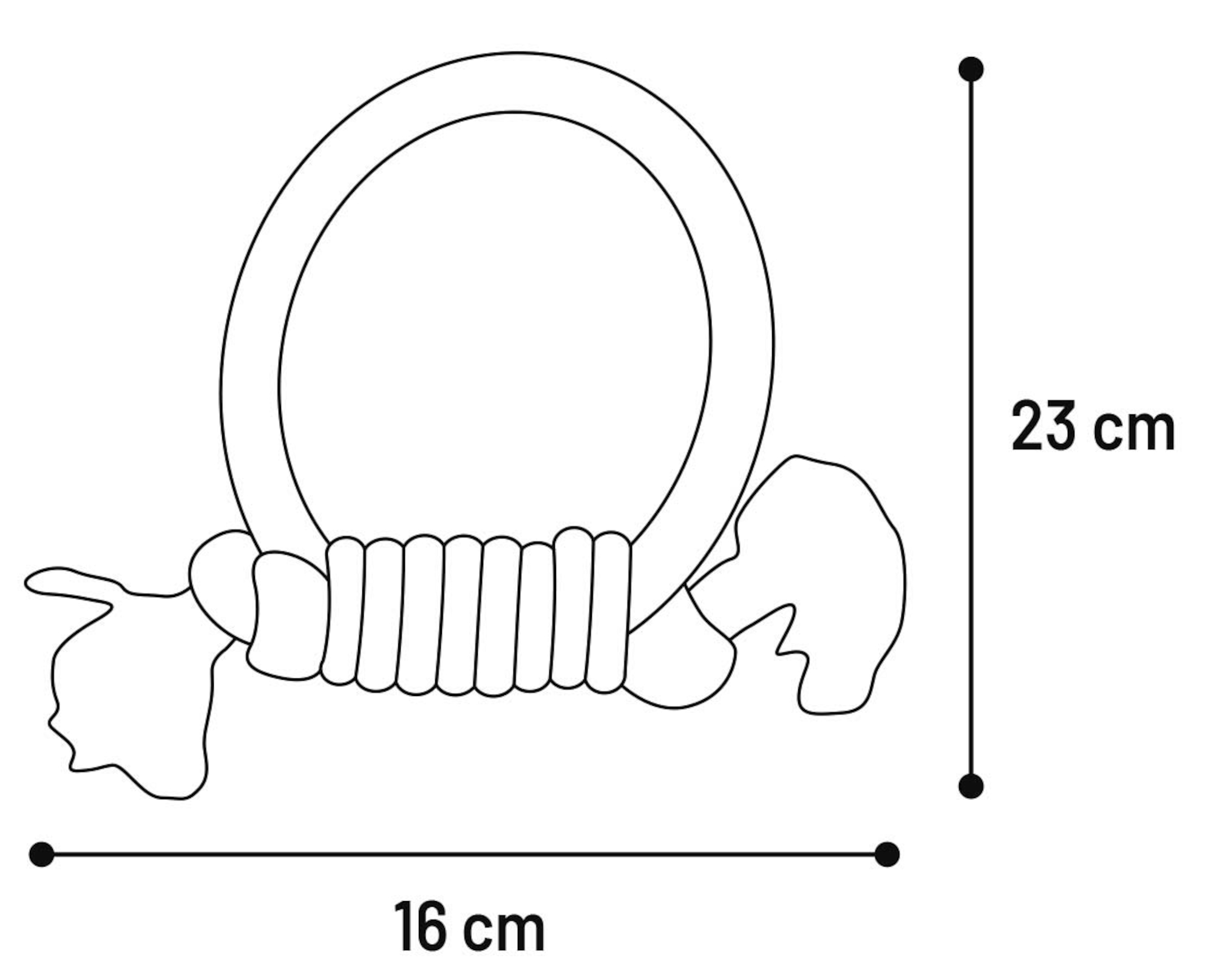 Flamingo Speelgoed Revi Ring & Touw Twist Grijs