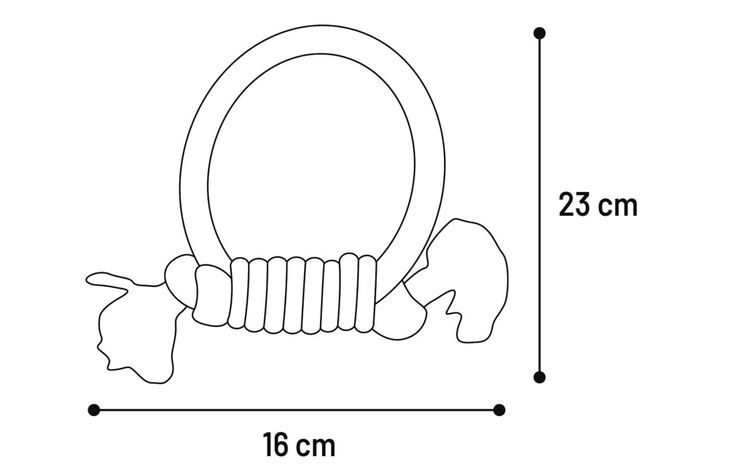 Flamingo Speelgoed Revi Ring & Touw Twist Grijs