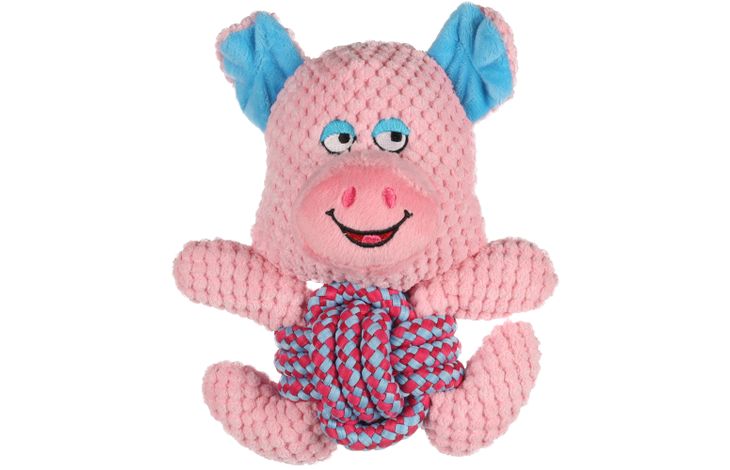 Flamingo Toy Farmi Pig With rope Pink