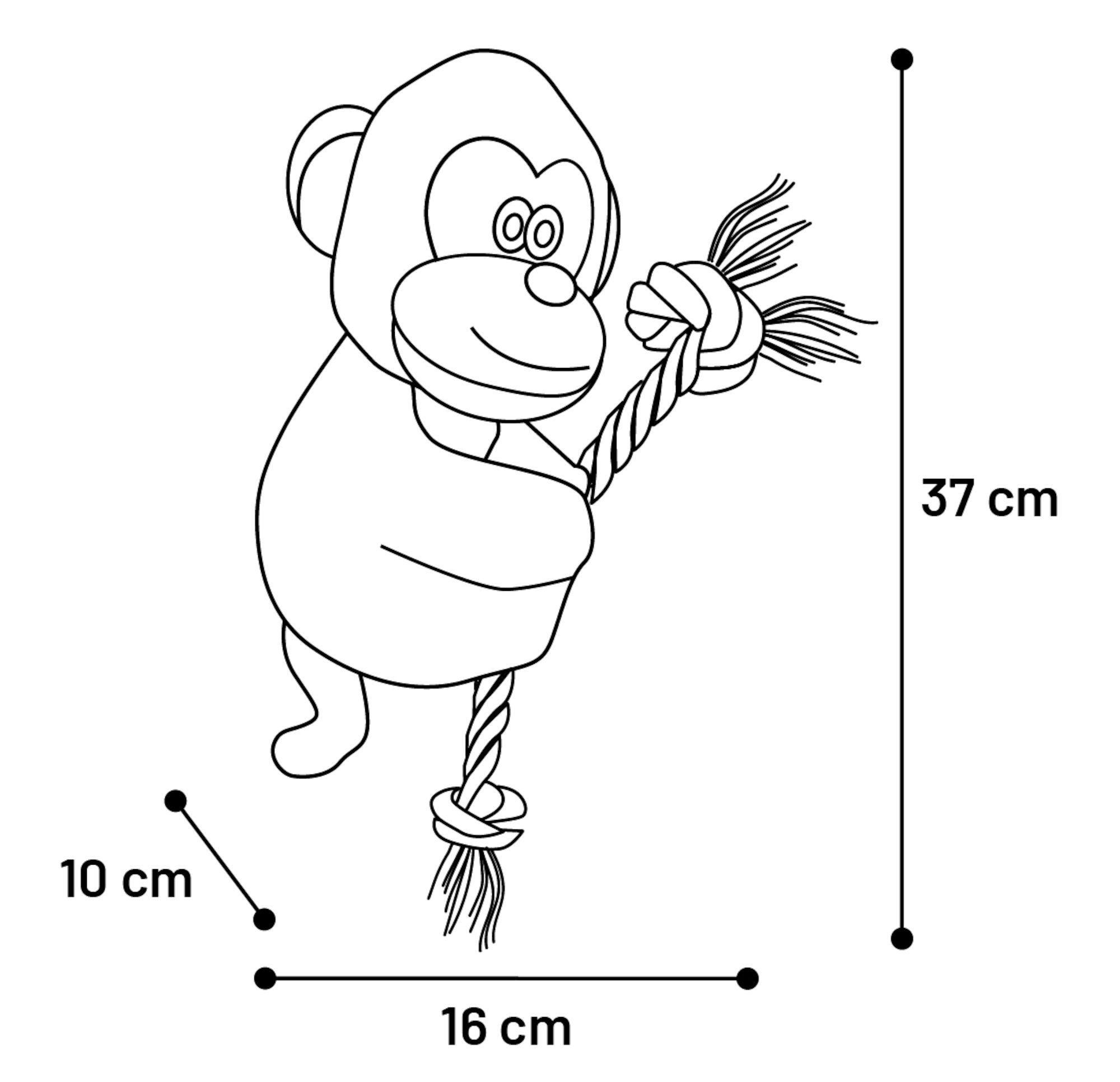 Flamingo Juguete Hangta Mono con cuerda Marrón