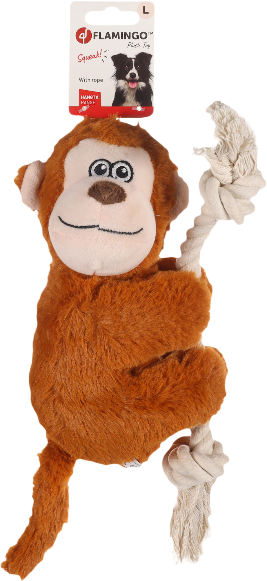 Flamingo Juguete Hangta Mono con cuerda Marrón