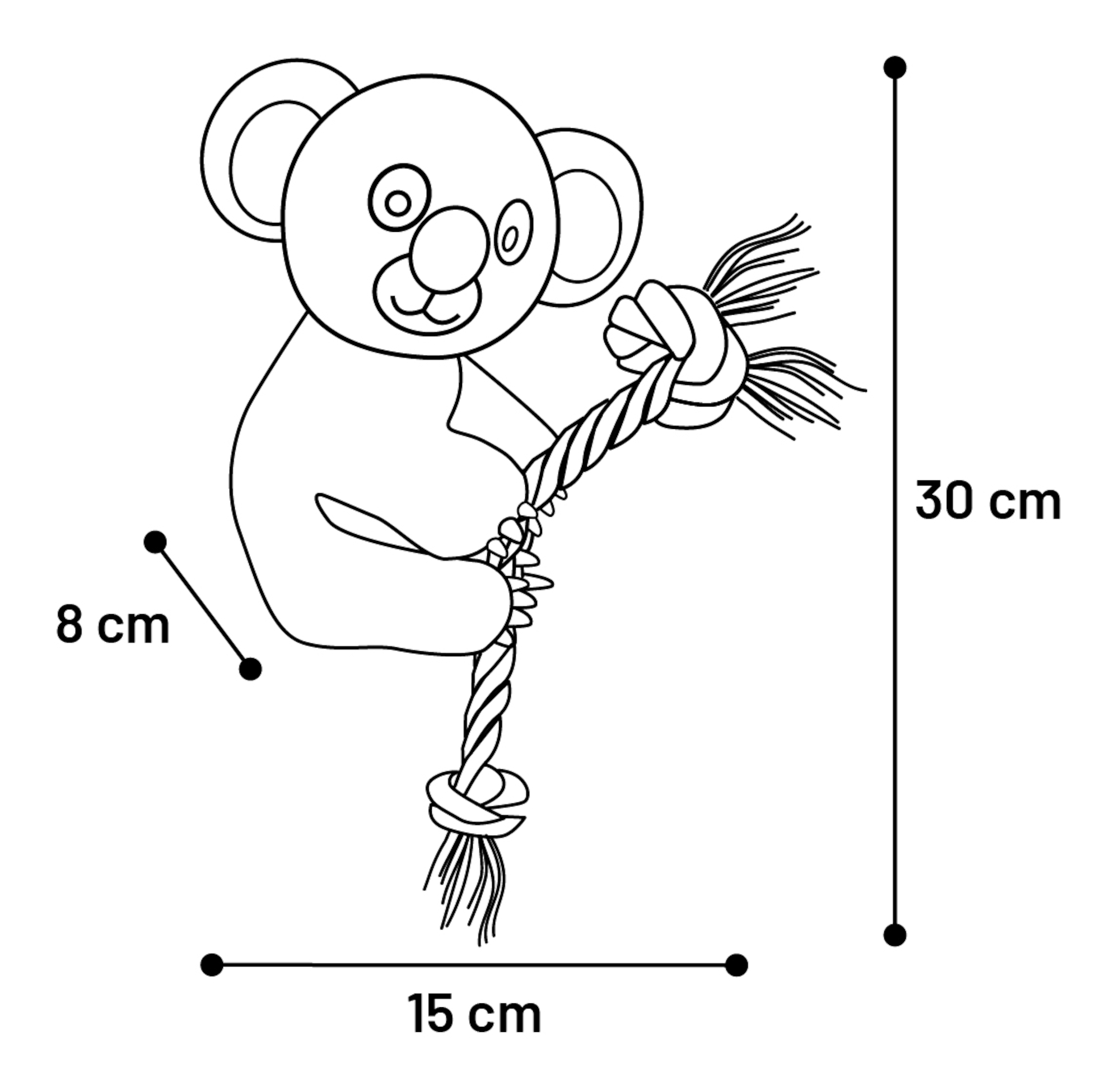 Flamingo Jouet Hangta Koala avec corde Gris