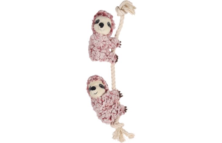 Flamingo Toy Hangta Sloth with rope Antique pink
