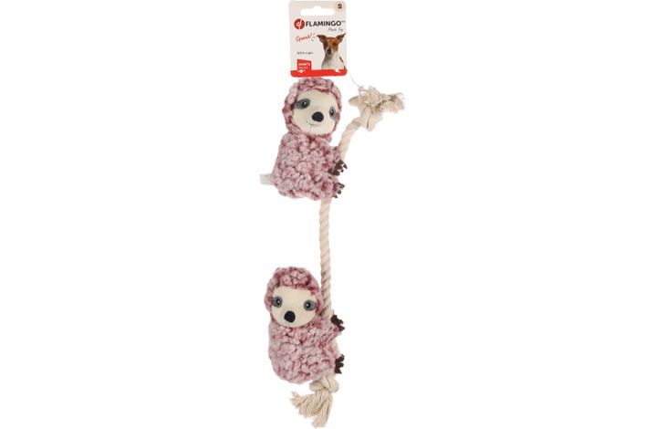 Flamingo Toy Hangta Sloth with rope Antique pink