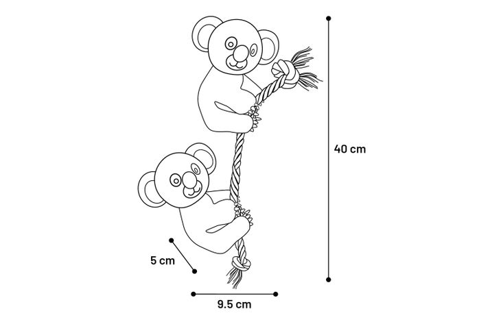 Flamingo Toy Hangta Koala with rope Grey