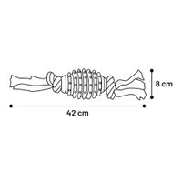 Flamingo Speelgoed Gladiator Rugbybal & Touw met 2 knopen Zwart