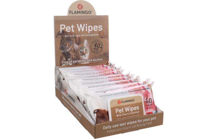 Flamingo Care wipe Reini with wild cherry flower scent Impregnated cloth