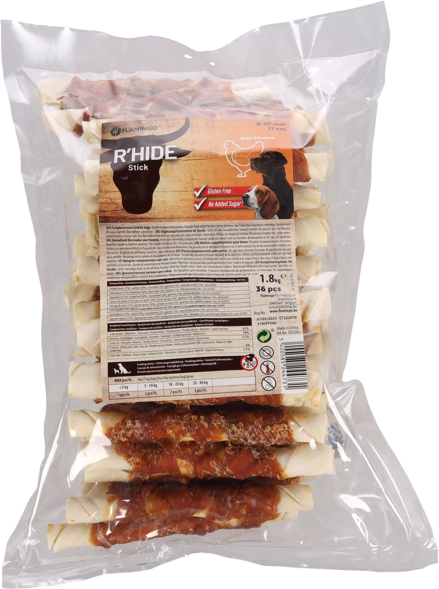 Flamingo Snacks R'Hide Stick  with chicken 17cm 50gr / 36 pcs 1,8kg