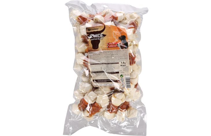 Flamingo Snacks R'Hide Knotted Bone White with chicken 11cm 35gr / 46 pcs 1,61kg