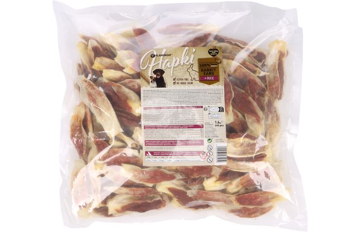 Flamingo Snack Hapki Konijnenoren met eend 
