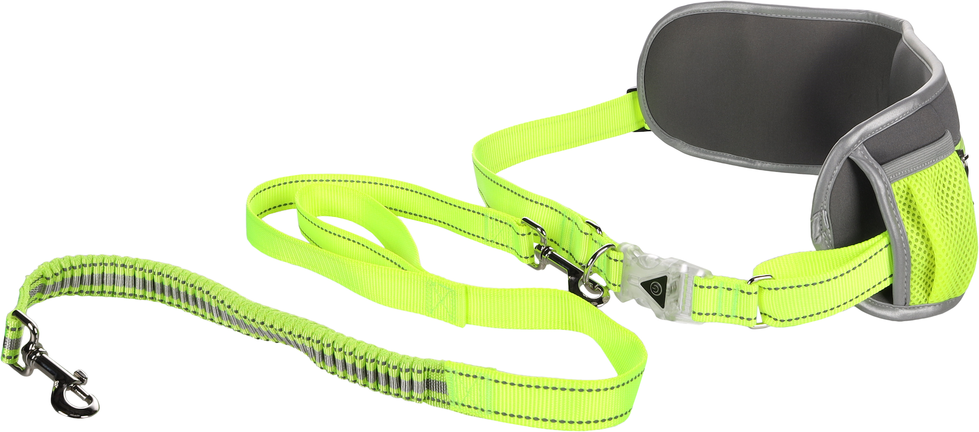 Jogging leash with waist belt Stoffel Fluo yellow 522250 Flamingo Pet Products