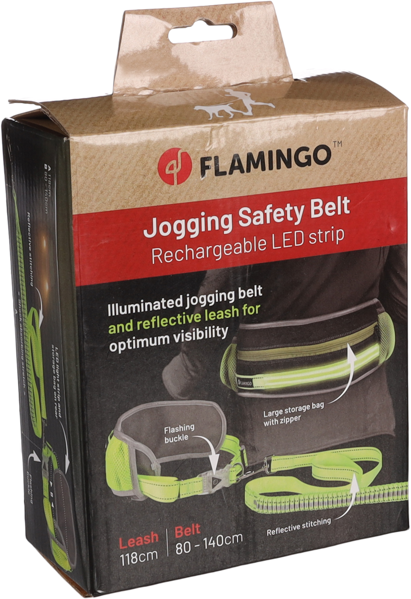 Flamingo Correa para running con correa para cintura Stoffel Amarillo fluo