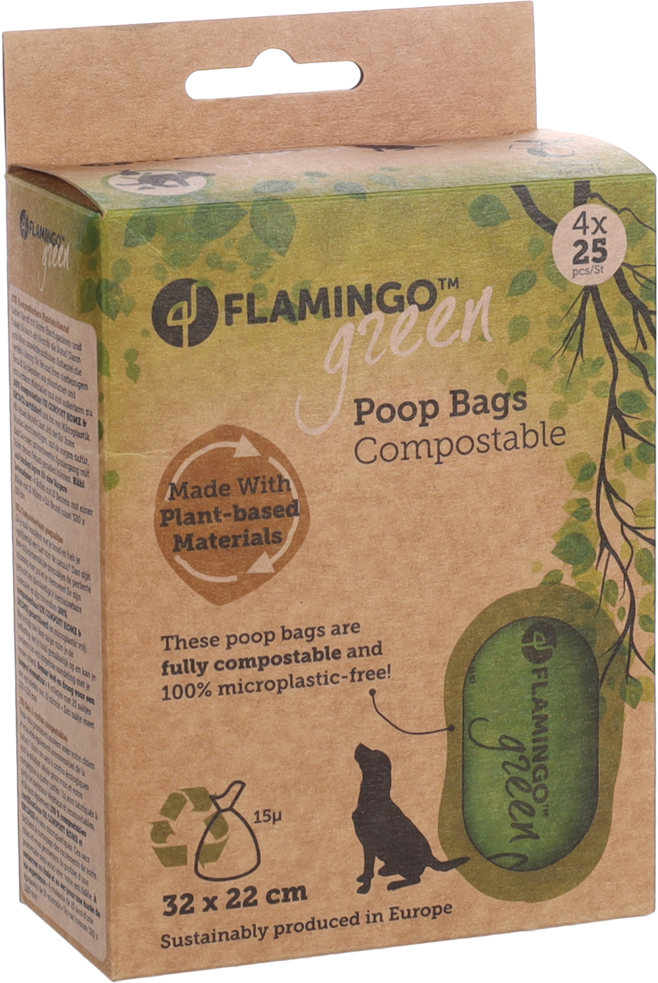 Flamingo Poop bag Cardun Green