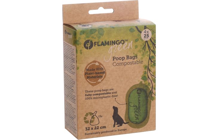 Flamingo Poop bag Cardun Green