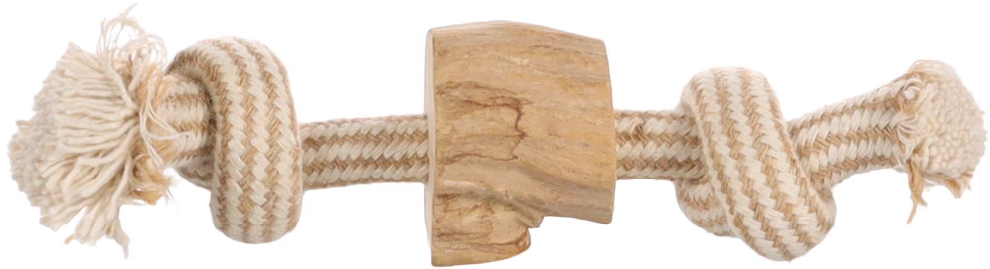 Flamingo Toy Java Cord with 2 knots with bloc(s) Light brown