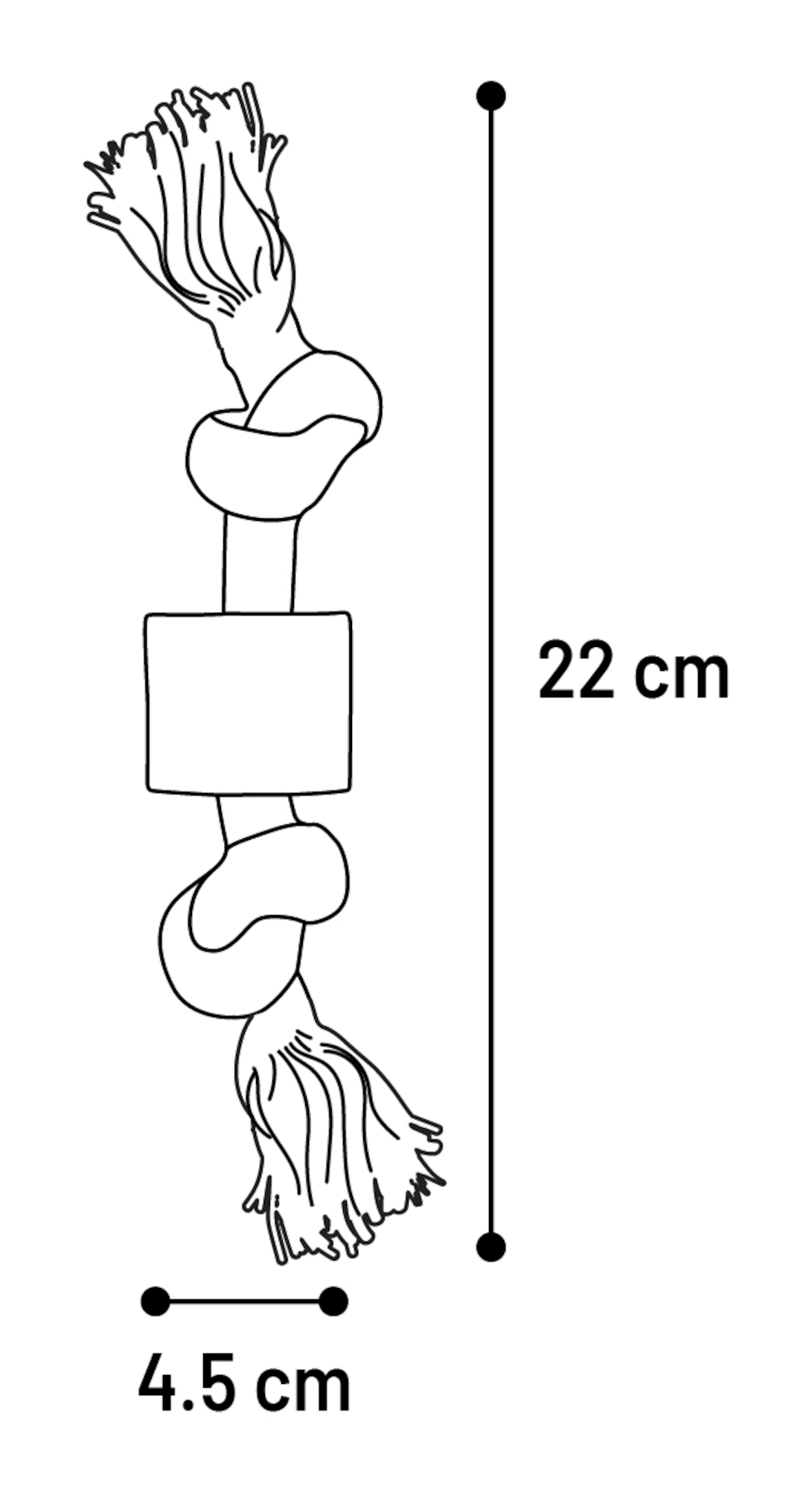 Flamingo Toy Java Cord with 2 knots with bloc(s) Light brown