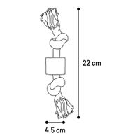 Flamingo Toy Java Cord with 2 knots with bloc(s) Light brown