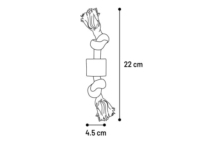 Flamingo Toy Java Cord with 2 knots with bloc(s) Light brown