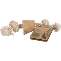 Flamingo Toy Java Cord with 2 knots with bloc(s) Light brown