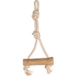 Toy Java Tug rope & Stick with 2 knots Light brown