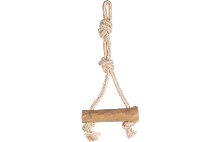Flamingo Spielzeug Java Zerrseil & Stock mit 2 Knoten Hellbraun